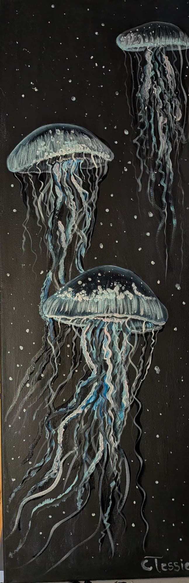 Jellyfish, painting by Carol Tessier